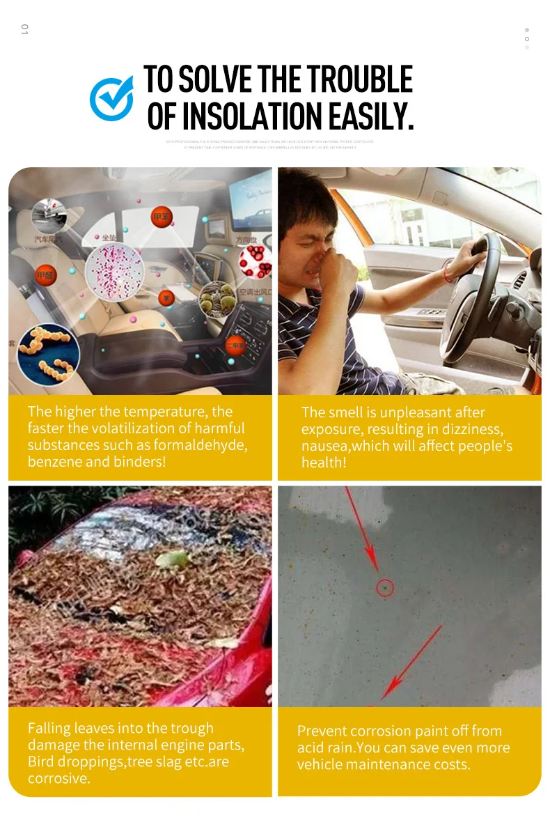 Mynew 2023 manual type car umbrella tent shade covering roof shade for universal cars cover tent