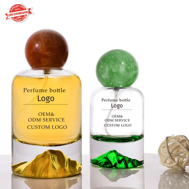 Volcanic crimp glass perfume bottle crystal white 30ml 50ml 100ml empty high-grade spray bottle