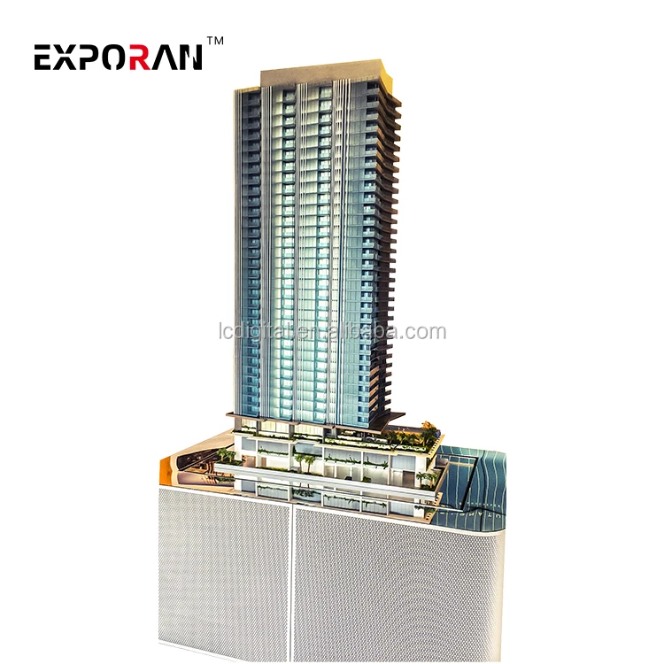 China model supplier modern apartment building laser cut architectural model factory