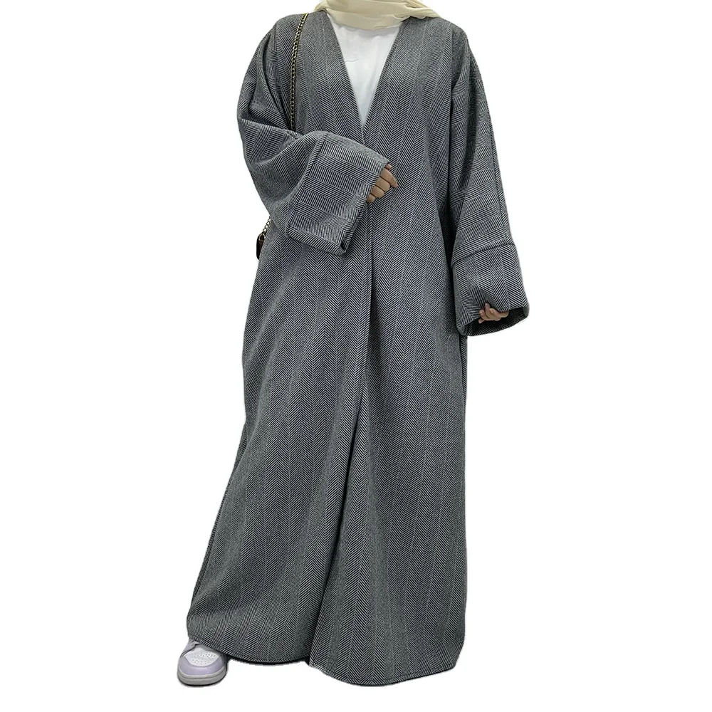 Winter Abaya Coats  Ramadan New Thick Warm Open Kimono Dubai Women Muslim Dress Manufacturer Wholesale Islamic Clothing