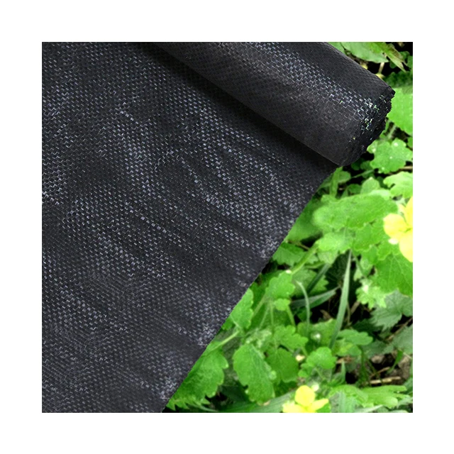 black agricultural mulch film polypropylene ground cover weed mat with holes