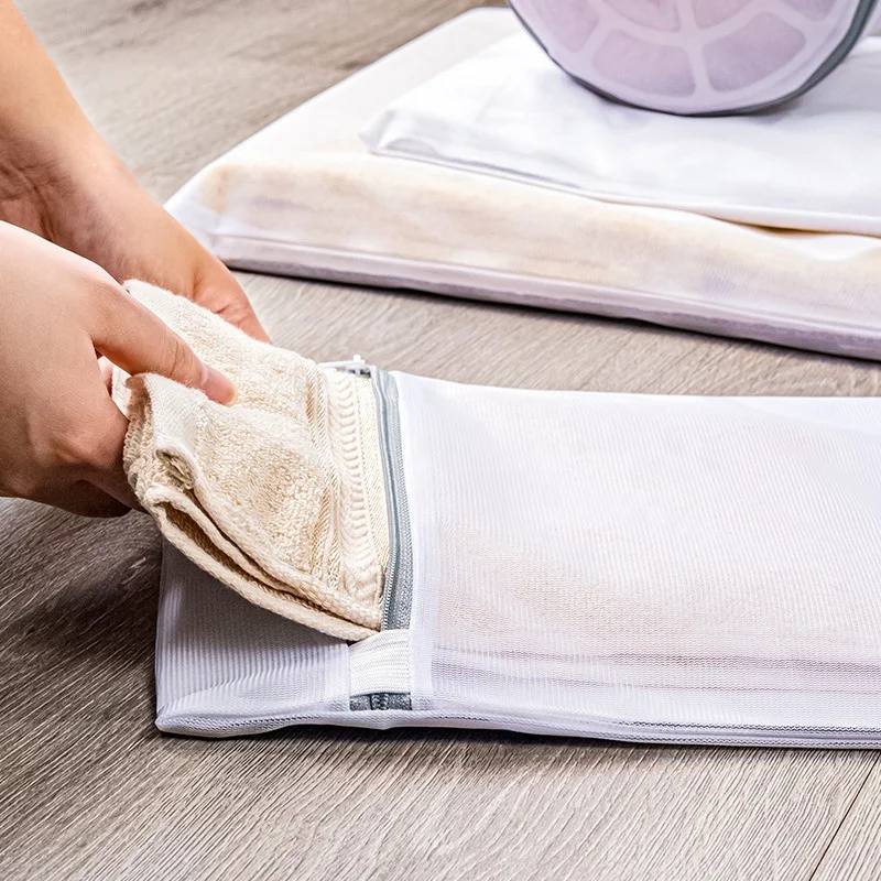 Custom Printed Reusable Durable Fine Mesh Laundry Wash Bag With Zipper