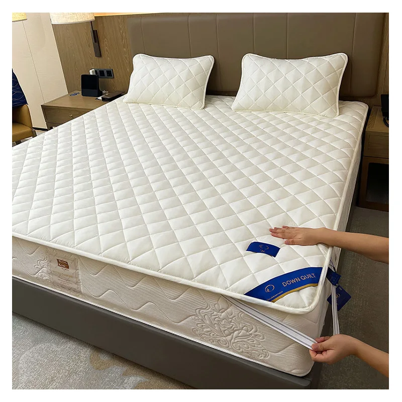 Coprimaterasso montato sul letto наматрасник для отеля 100% хлопковый очень толстый и мягкий антибактериальный