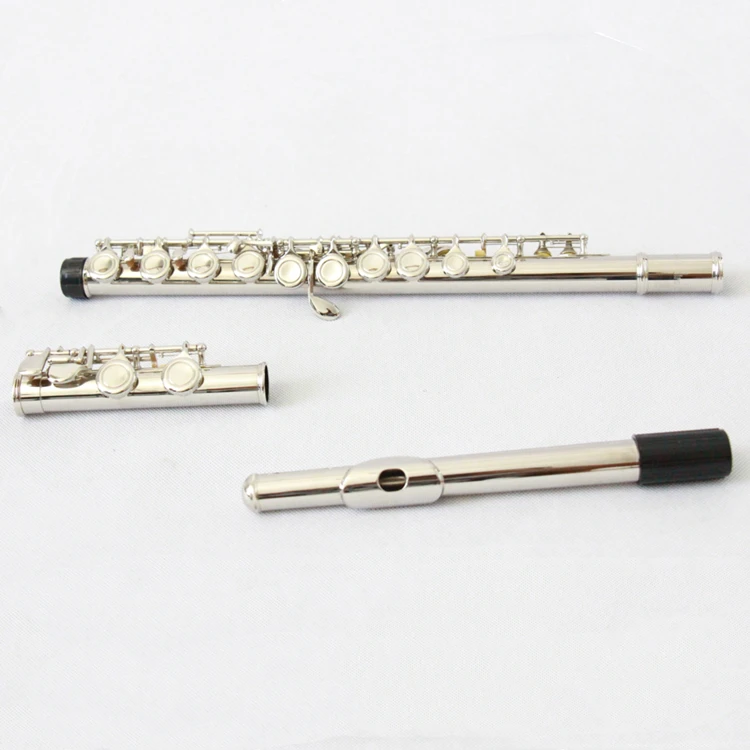 Nickel Plate 16 Close Holes E Mechanism Cupronickel Keys Flute Wholesale Price Sale With Accessories for Beginner OEM Flute Case