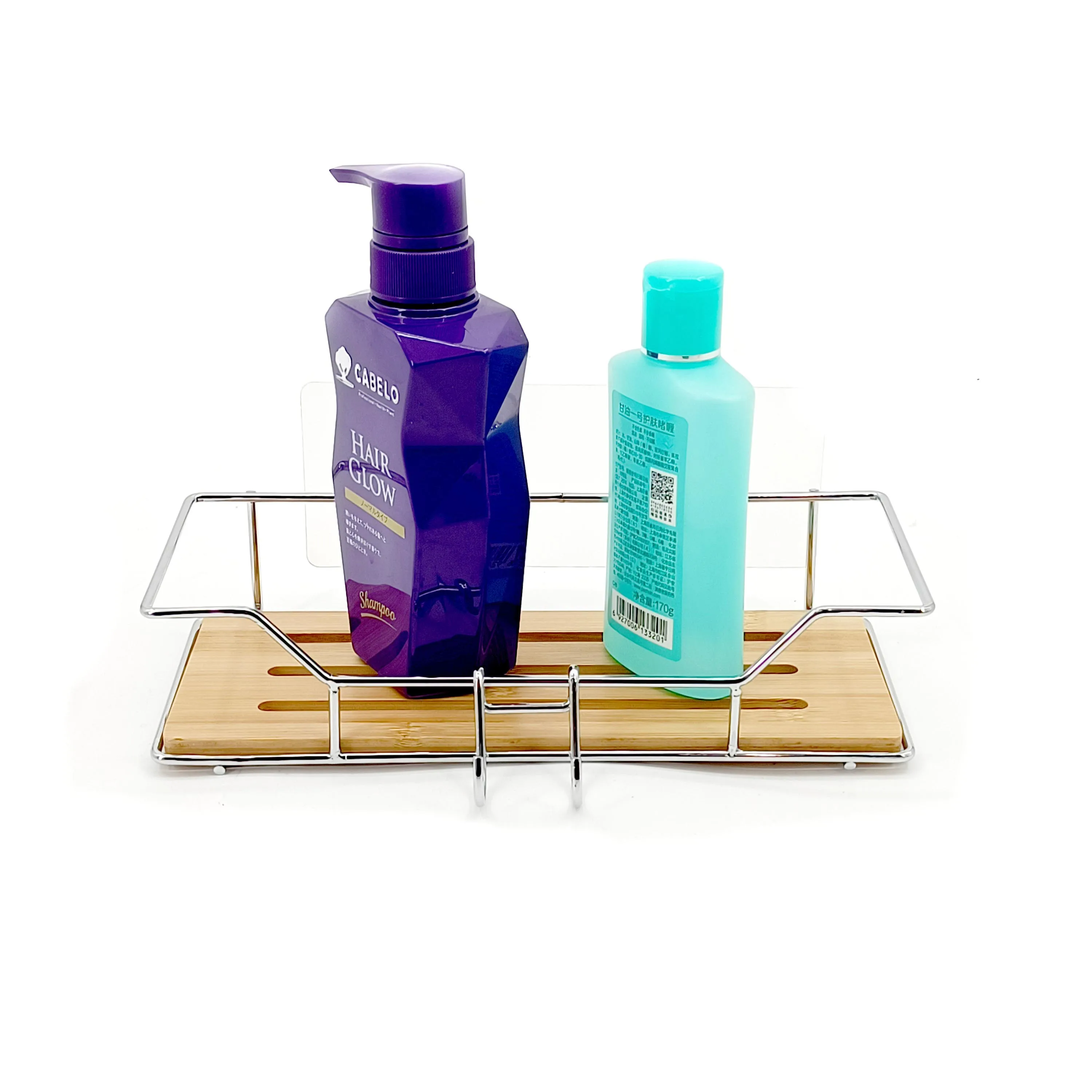 Low MOQ Manufacturer Wooden Shelf Shampoo Storage Metal Rack Storage Shelf For Bathroom Basket Holder Rack