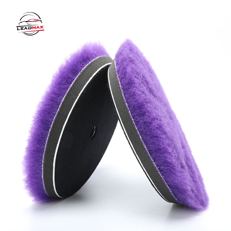 100% Natural Wool Polishing Pad Car Detailing Thick Foamed Wool Buffing Sponge Premium Wool Polishing Pad