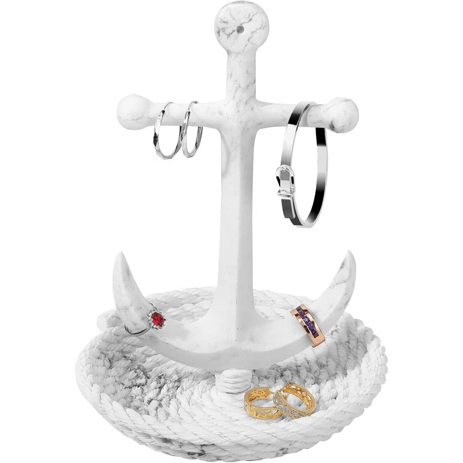 Resin Anchor Design Ring Tray Base Portable Jewelry Stand Display Bracelet Earrings Necklace Hanging Organizer Necklace Holder