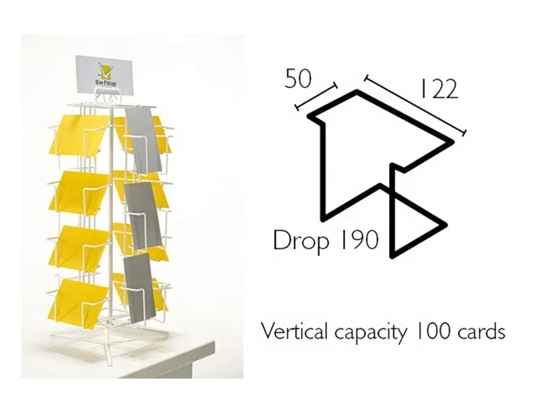 Light Duty Metal Wire rotating Pocket Greeting Cards CD DVD Display Racks rotating Metal magazine Postcard Display rack Stands