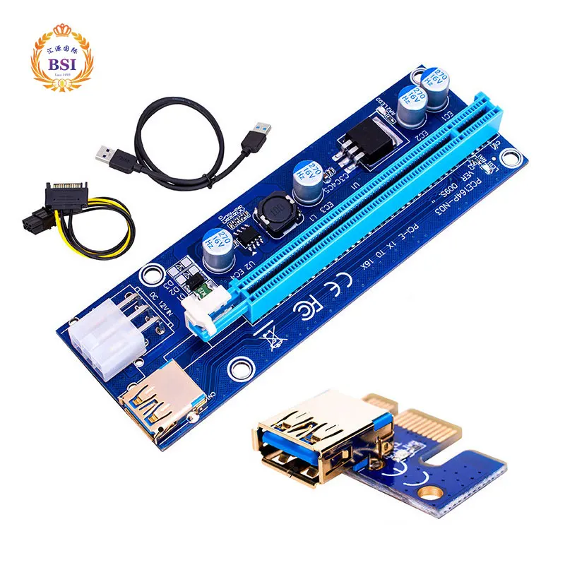 009S Лидер продаж VER PCI-E Райзер 1X до 16X графическое расширение 009 GPU райзеры адаптер для