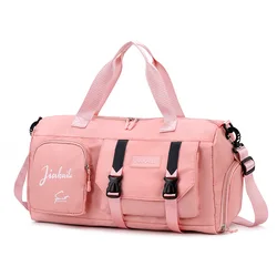 Pink Nylon Custom LOGO Lightweight Large Capacity Duffle Bag Gym Sports Duffle Bags