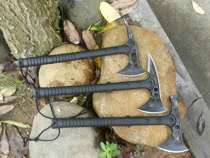 Survival pick tomahawk axe heads tactical hatchet ax outdoor wood cutting splitting hand camping axes with sheath