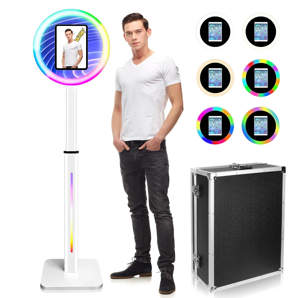 Flash Light Ipad Photo Booth Wedding Ipad Photobooth Shell Camera Ipad Photobooth Kiosk Photo Booth Machine With Printer Shelf