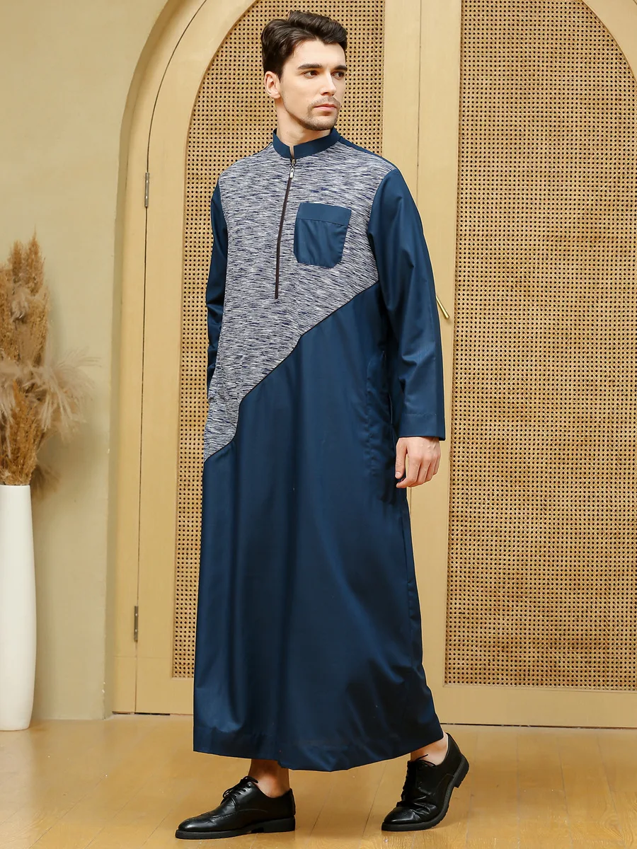 muslim Men Jubba Thobe Arabic Islamic Clothing long Dress Saudi Arabia Robe Abaya