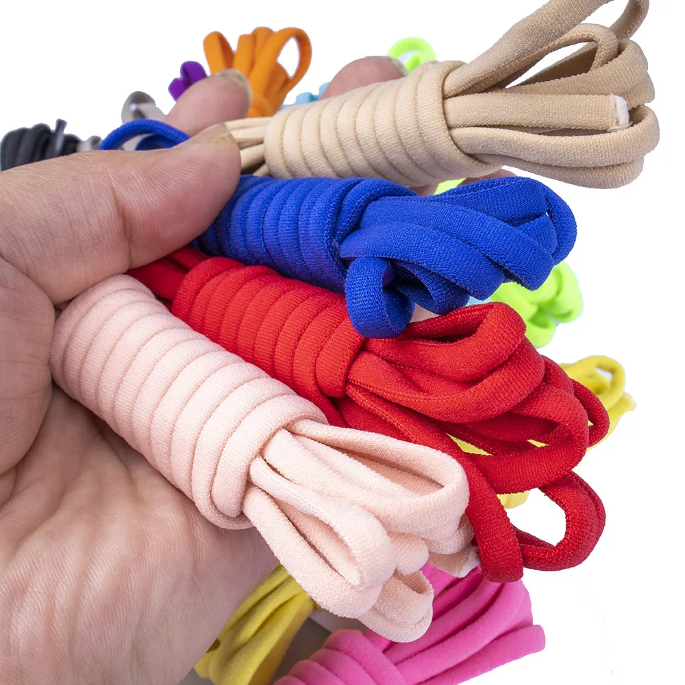 Elastic No Tie Shoelaces Metal Lock Shoe Laces For Kids Adult Sneakers Quick Shoelaces Semicircle Shoelaces Lazy Laces