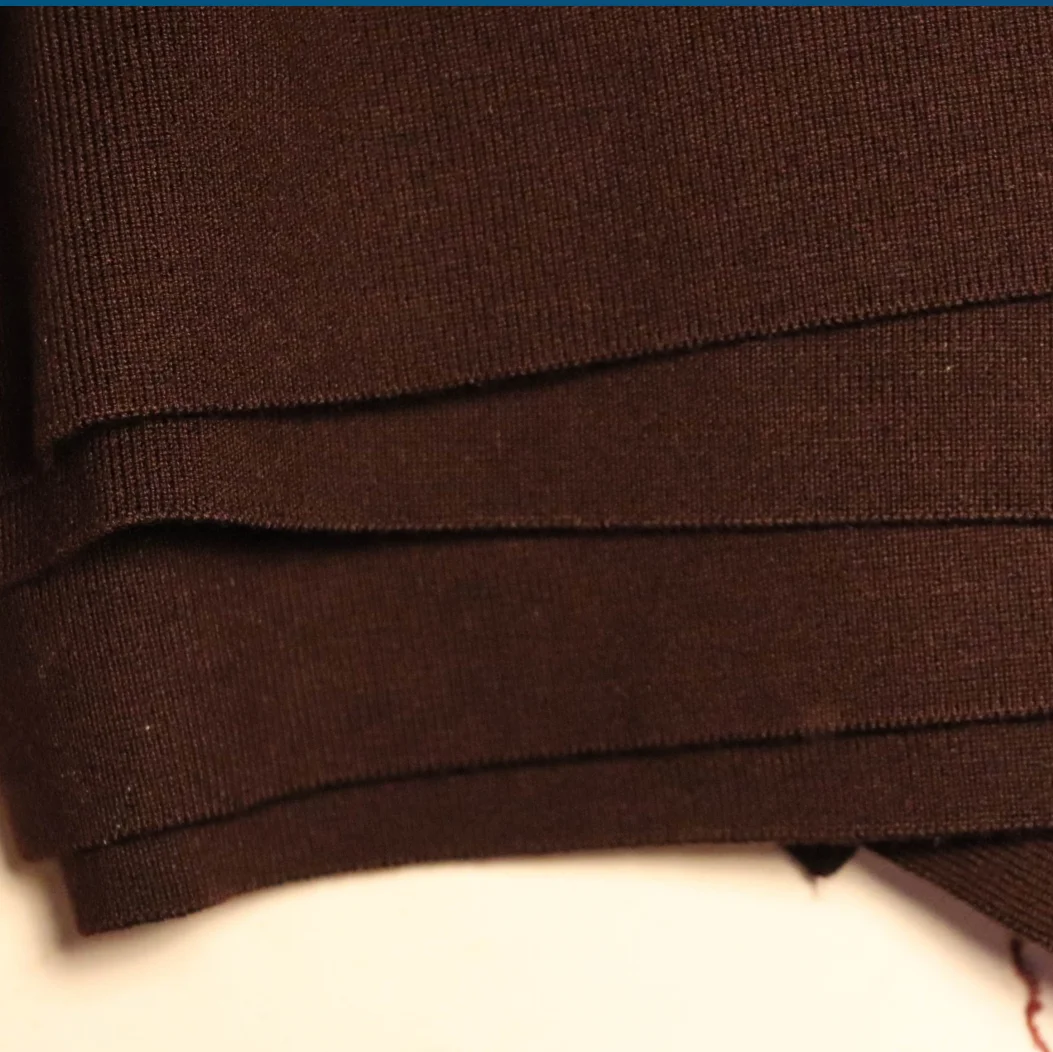 Customized striped flat knit rib 1x1 rib knit for waistband