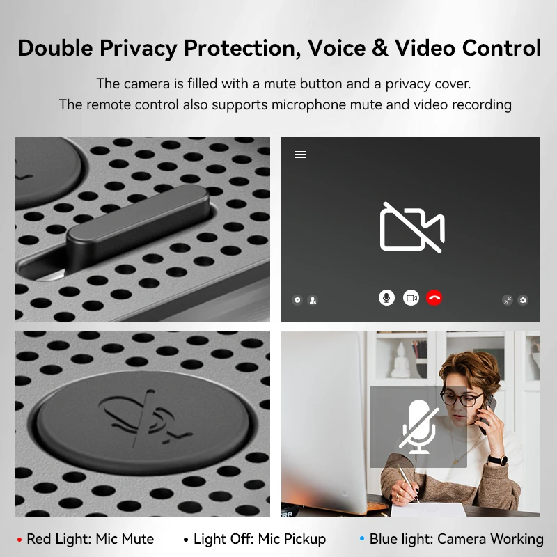 Source Factory All in one webcam 3 in one USB web camera Full HD with speaker microphones remote control for video calling