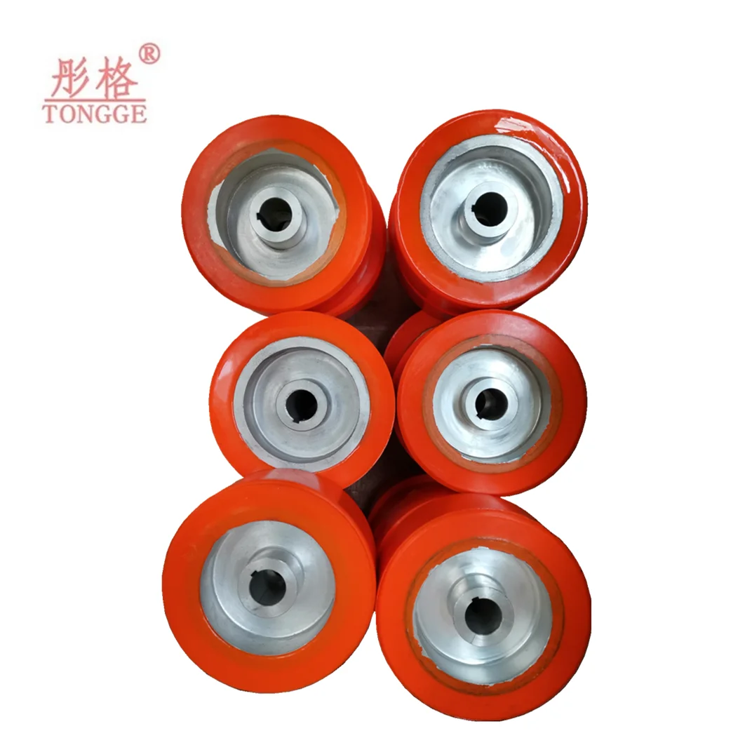 Hot Selling  Mining Polyurethane Wheel Rubber Coating Roller PU Roller With Bearings