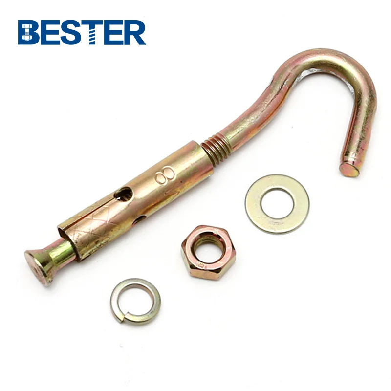 Chinese factory Carbon steel zinc plated Concrete expansion fan hook J type anchor bolt