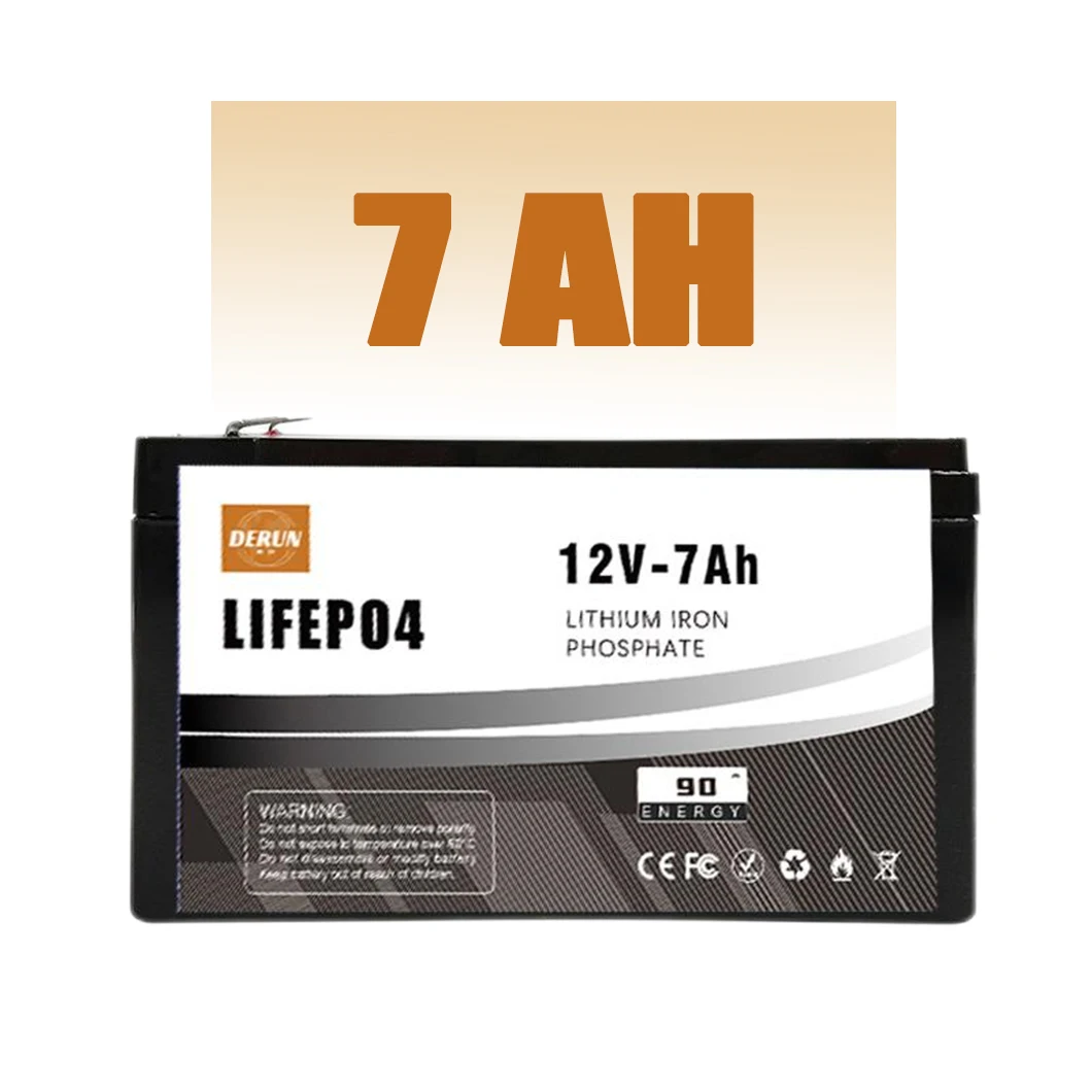 Stock Lifepo4 Battery 12V 7Ah 89.6WH Solar Lithium Energy Storage Battery For Emergency Lighting Portable Equipment Small Ups