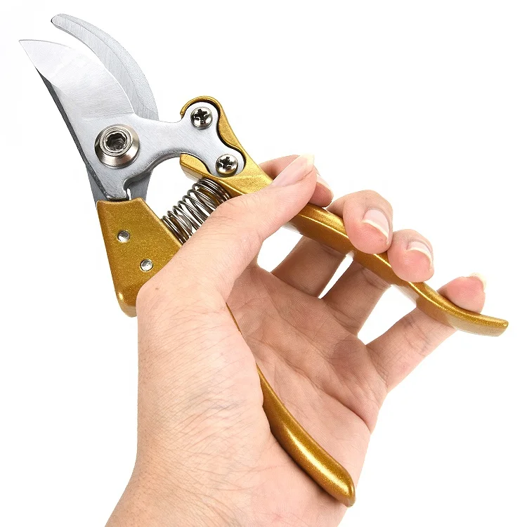 Golden Handle Tree Trimmers Secateurs Hand Clippers Garden Scissors Fruit Picking Shears