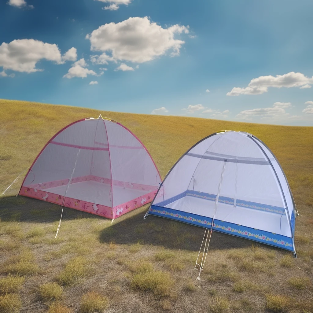 Wind Valley Waterproof Indoor Mesh Bed Tent Breathable Foldable Portable Pop Mosquito Net Kids Single Layer Fiberglass 2-Person