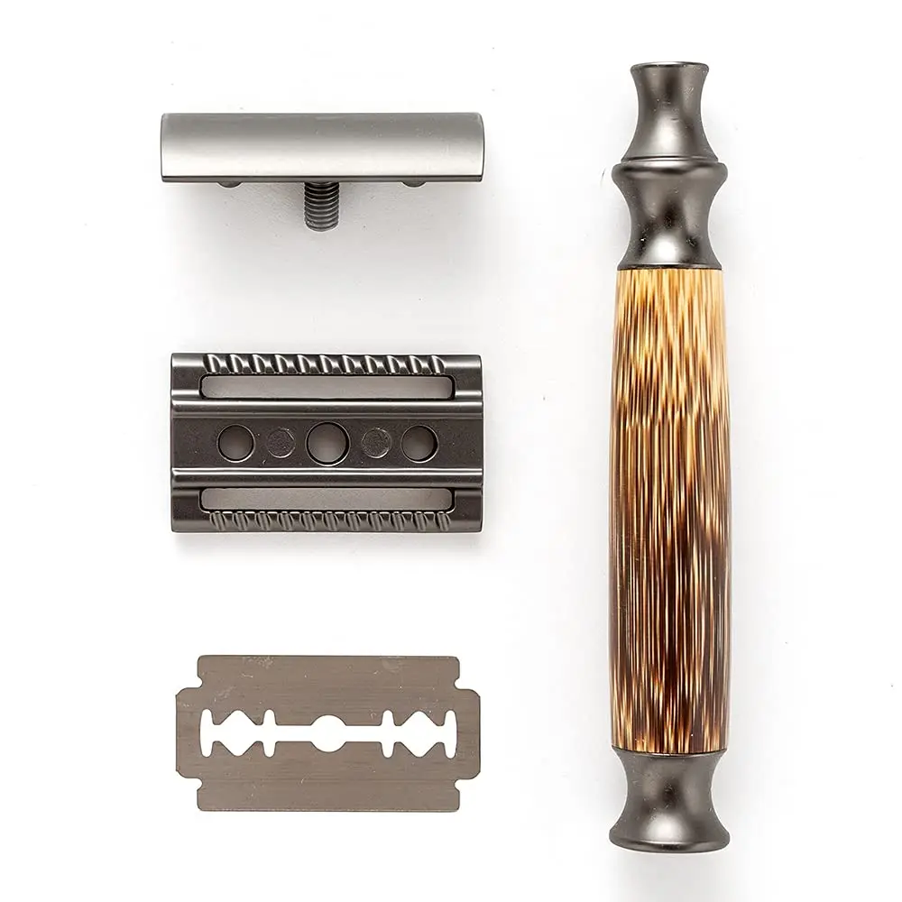 High Quality Classic Handmade Custom Logo Natural Eco Friendly Bamboo Safety Razor Handle for Birthday Gift