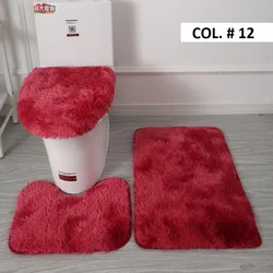 3PCS Toilet Mat Set Christmas Bathroom Non-Slip Rug And Lid Toilet Cover