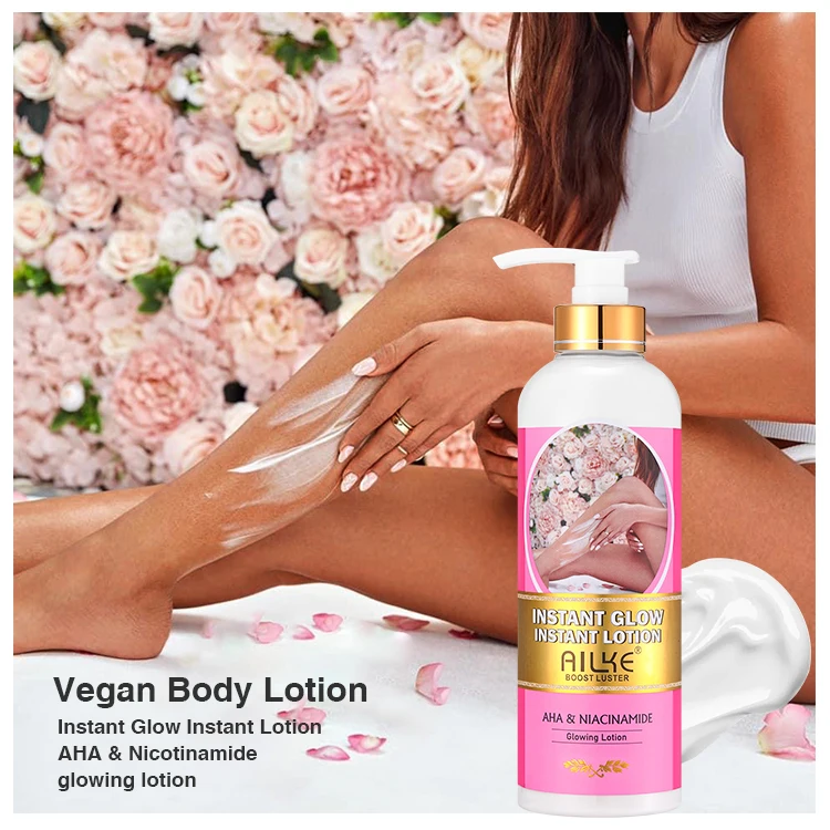 Private Label 100% Organic AHA Vegan Cruelty-Free Body Cream Smooths Exfoliates Whitening Body Lotion For Black Skin