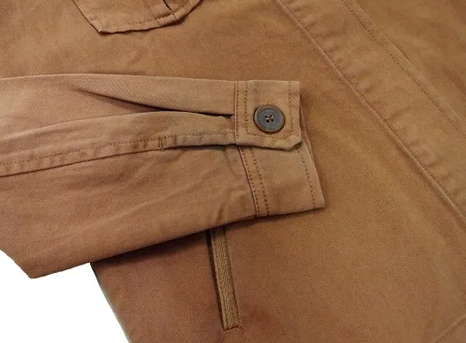 Ladies Woven Heavy Twill Cotton Hidden Placket Button Line Front Jacket Sleeve Besom Pocket with Zipper for Fashion