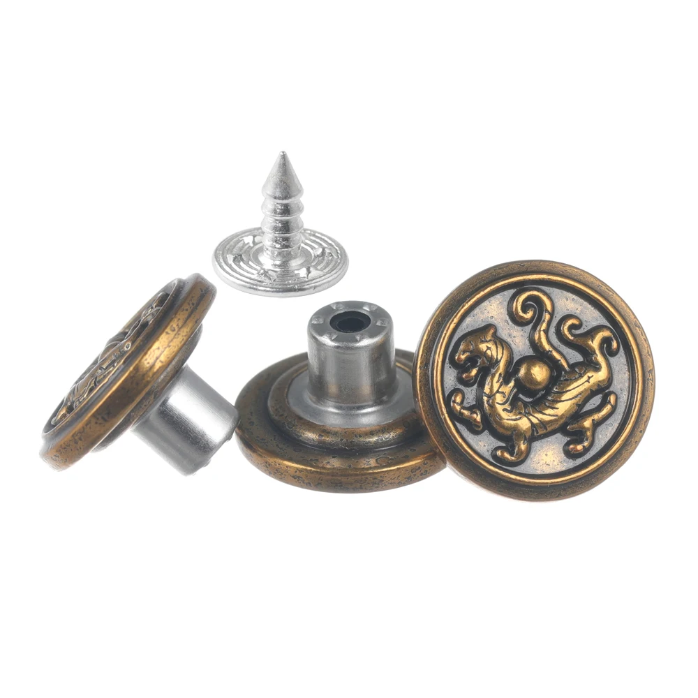 High Quality Customized Engraved Logo Anti. Gold Style Metal Zinc Alloy Jeans Button for Garments