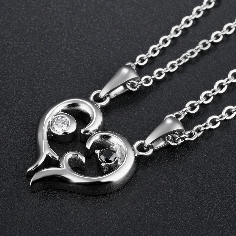 Most Popular CZ Couple Broken Heart Teething Necklace Amber Biwa Pearl Mala Necklace