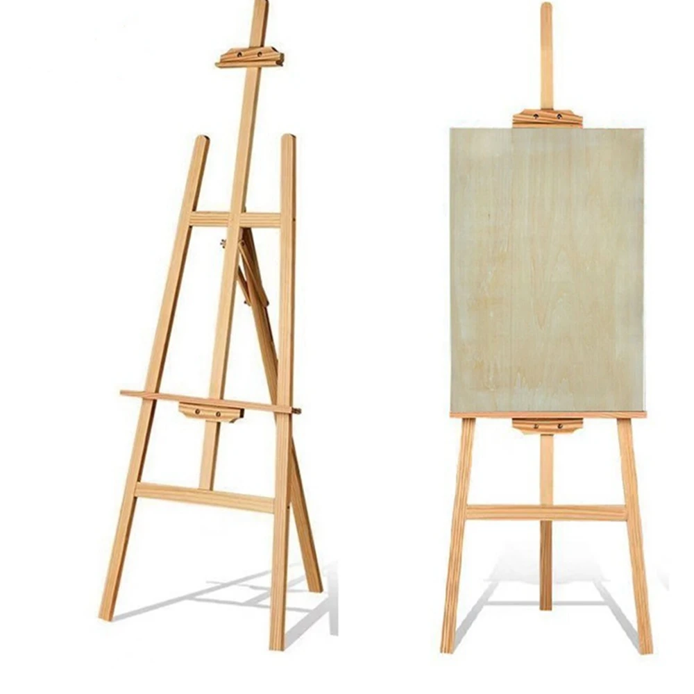 China Factories Pine Wood Artist Paint Easel 1.5m/1.75m Height Adjustable Wooden Display Easel with Tripod