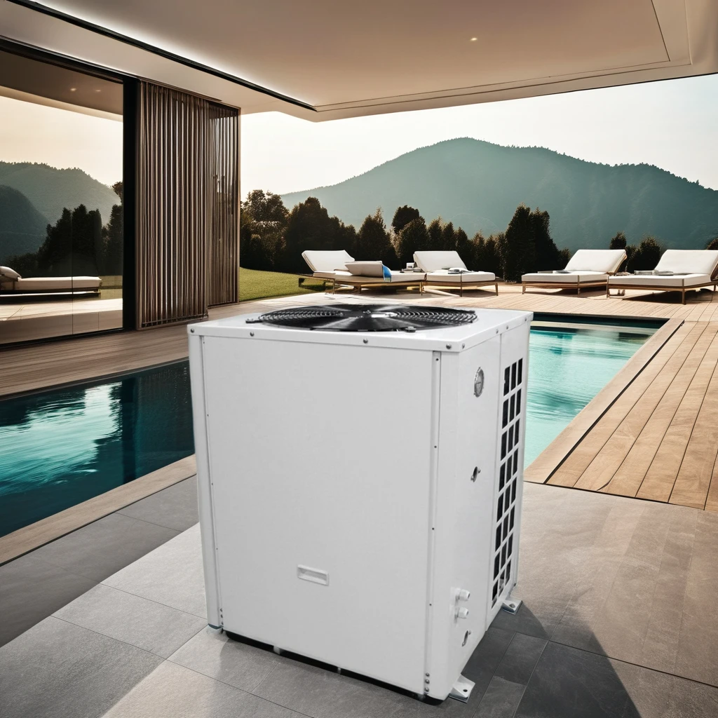 30kW Electric Powered Smart Air Source Heat Pump for Swimming Pools Hotels WiFi App Control Durable Metal Housing