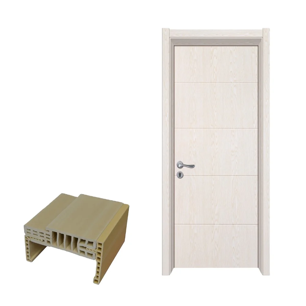 Waterproof Polish Panel Wood Plastic Composite Modern Dubai Use Wooden WPC Door