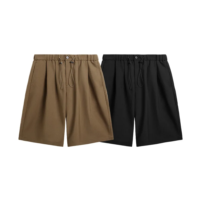 New Korean style suit shorts for spring summer 2024 minimalist style loose fitting casual capris for men