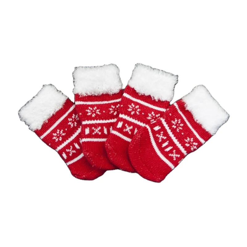 Fashion Christmas Non-Slip Soft Outdoor Pet Dog Socks