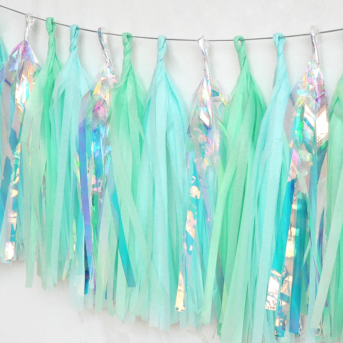 Factory hot selling DIY party favor  tissue paper tassel garland  aluminium film fringe garland for party decoration