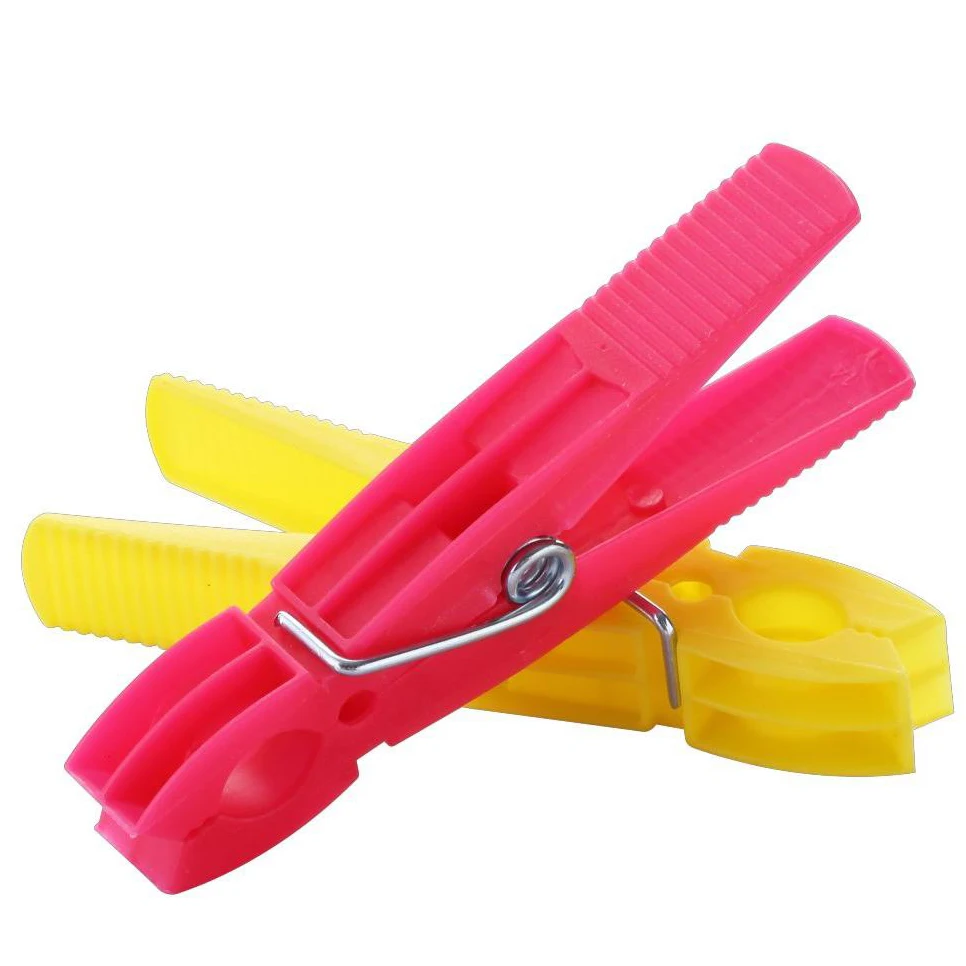 Colorful 12pcs Fashion Multifunction Heavy Duty Laundry Plastic Clothespins With Springs For Kitchen Outdoor  Clothes Pegs