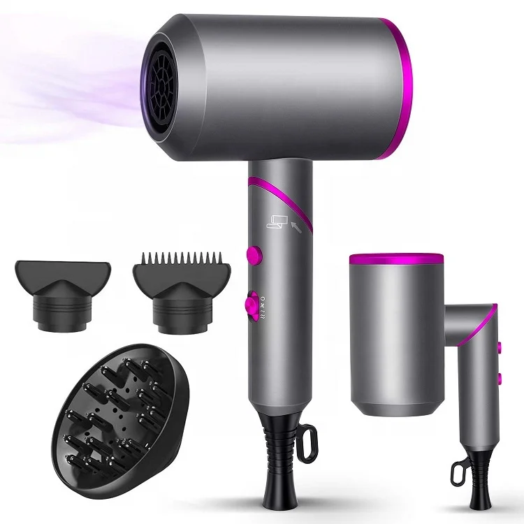 Low Radiation 1800W Professional Foldable Blow Dryer Ionic Hair Dryer for Home Travel Salon Pregnant Fast Drying