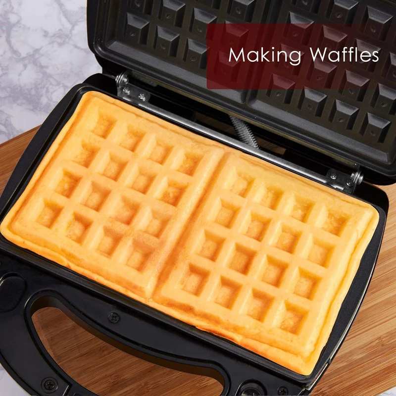 750 Watts Fast Heating With Non-stick coated Electric Sandwich Waffle Maker Toaster
