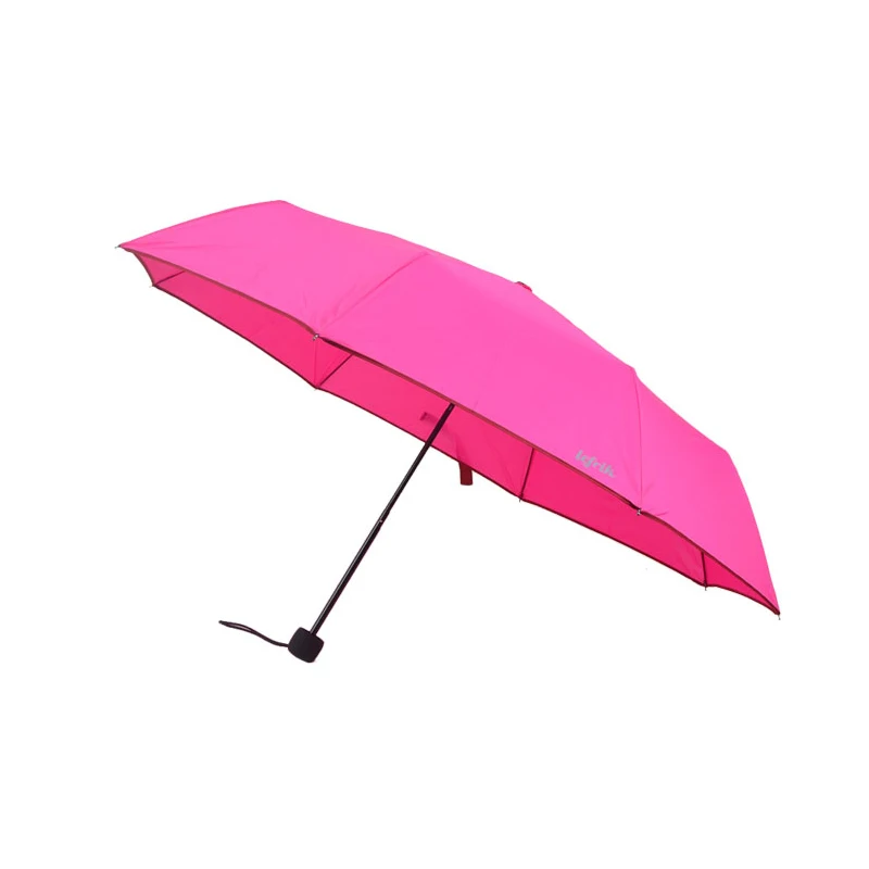 Leather Handle Manual 3-folding Fashion Umbrella With Customized Color Logo