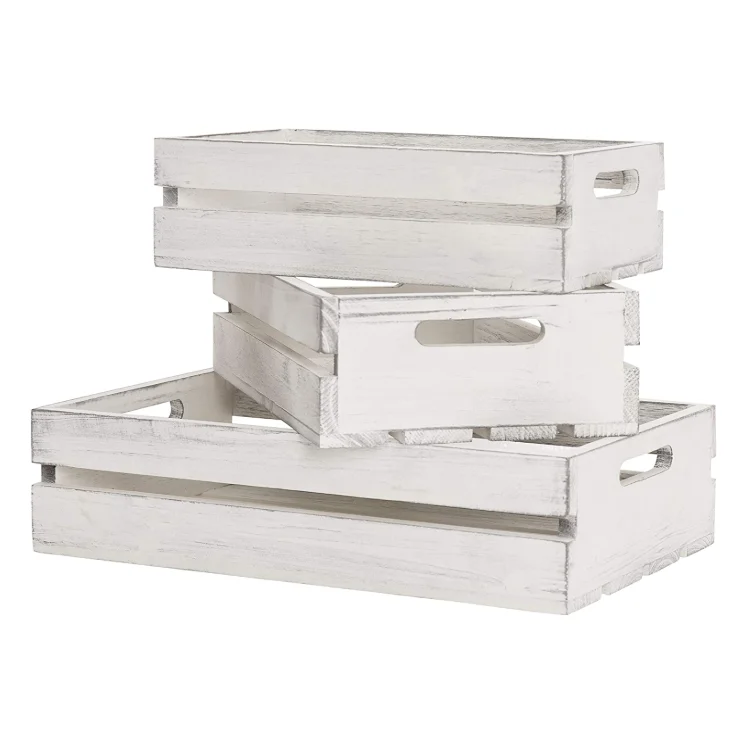 Natural durable sturdy multi functional handmade storage wine food wooden display sundries crate