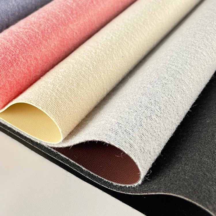 Knitted Back 0.7 mm PVC 3D Nappa Textured Rexine Vegan Artificial Faux Upholstery Leather Fabric Synthetic Leather for Furniture