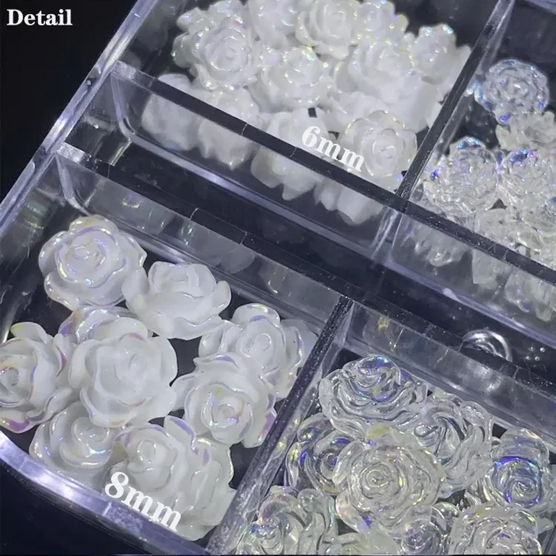 Украшение для ногтей с 3D изображением белых аурорас камелии ювелирные изделия стразы акриловый дизайн Свадебный маникюр цветы подвески из смолы