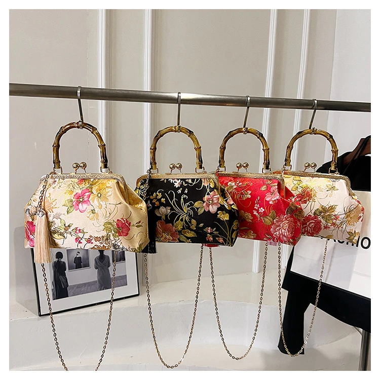 Designer New Chinese Style Qipao Tassel Evening Party Handheld Crossbody Bag for Women