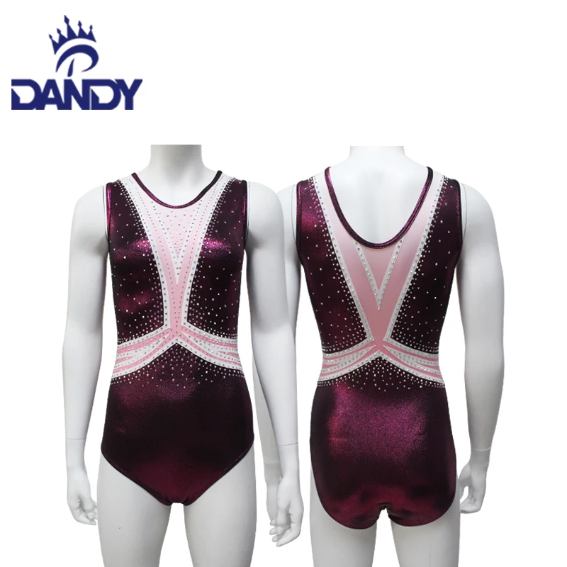 Hot Sales Wholesale Custom Made girls leotards Sublimated leotards gymnastics girls With Rhinestone For Team