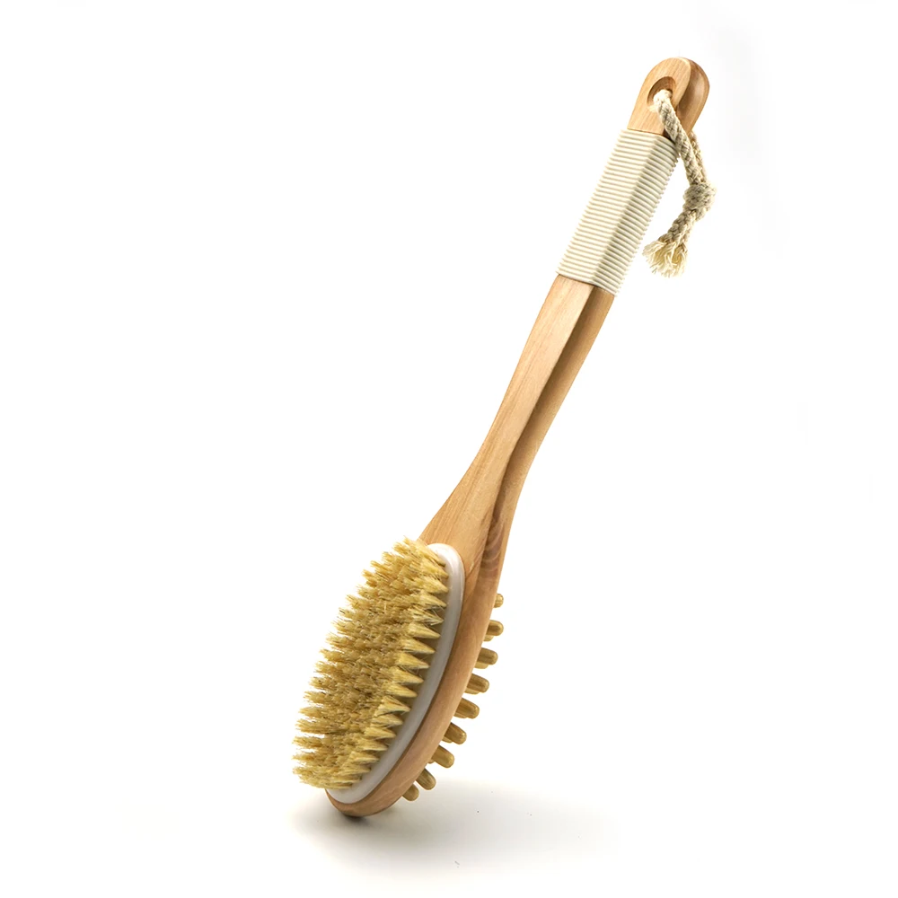 Natural Bristles Bath Scrub Exfoliator Exfoliating Sisal Bamboo Wooden Wood Jute Dry Body Brush