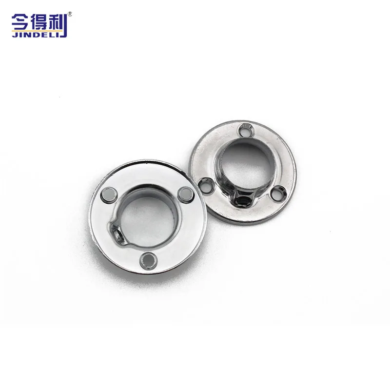 Bulk Furniture 19mm/22mm/25mm diameter Chrome Wardrobe Rail Fitting Aluminium Stainless Steel Flange