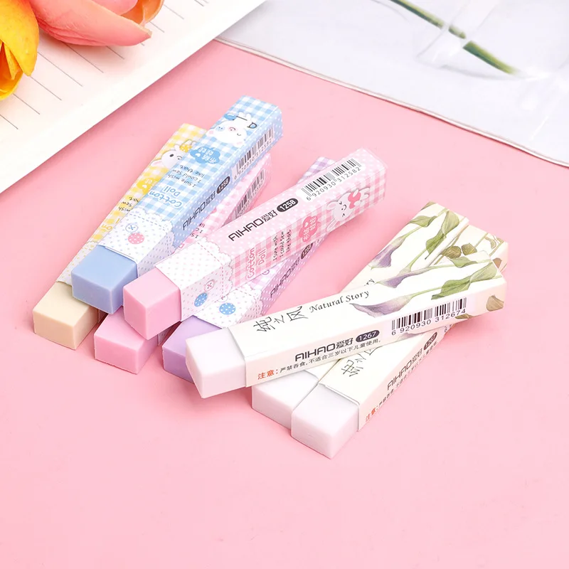 Wholesale color strip clean eraser student school supplies candy-colored eraser
