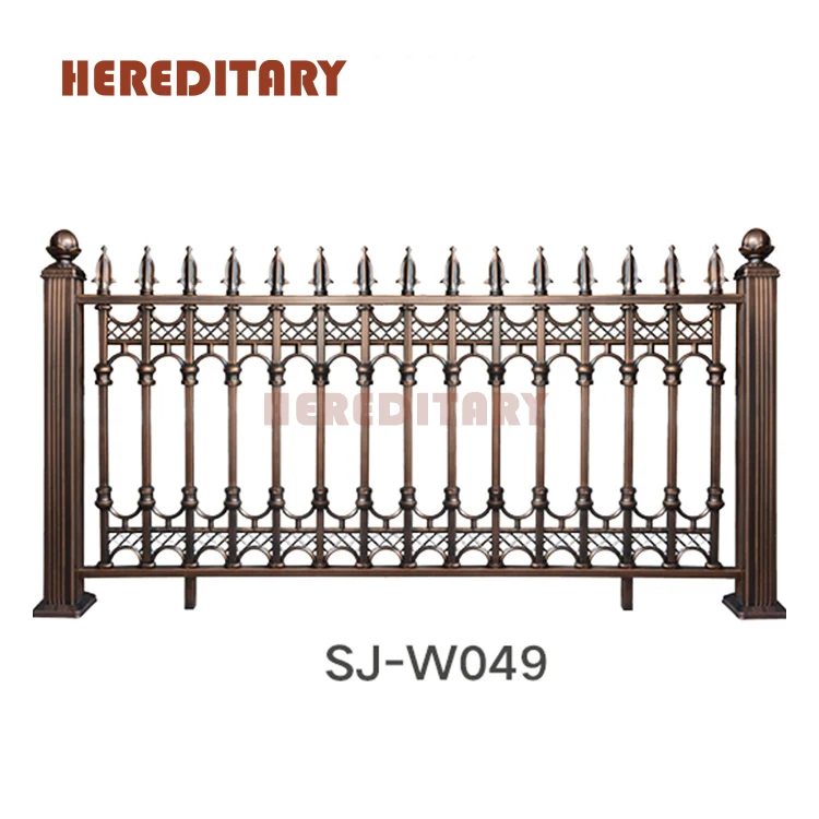 exterior paint bronze color aluminum alloy garden fence panels with spear tops